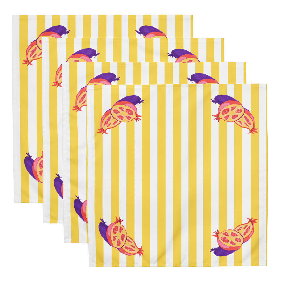 Pomegranates & Yellow Cloth Napkins