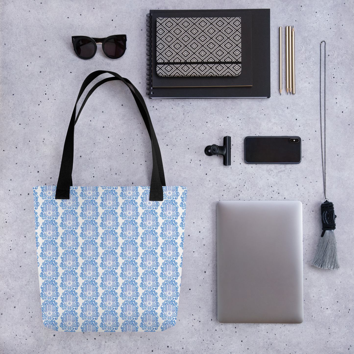 Hamsa Pattern Tote Bag