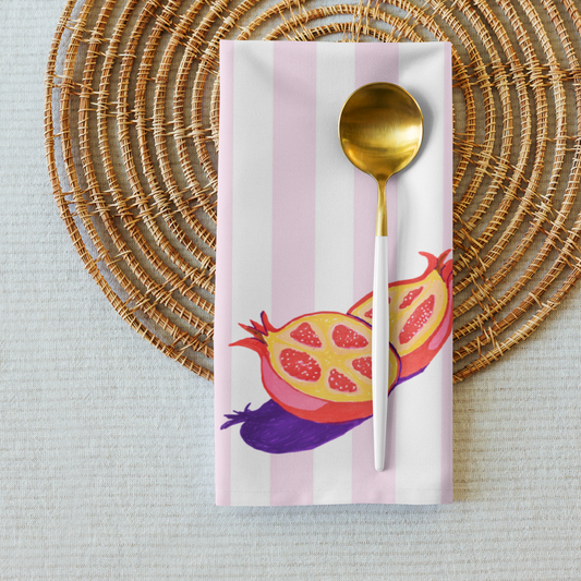 Pomegranates & Pink Cloth Napkins