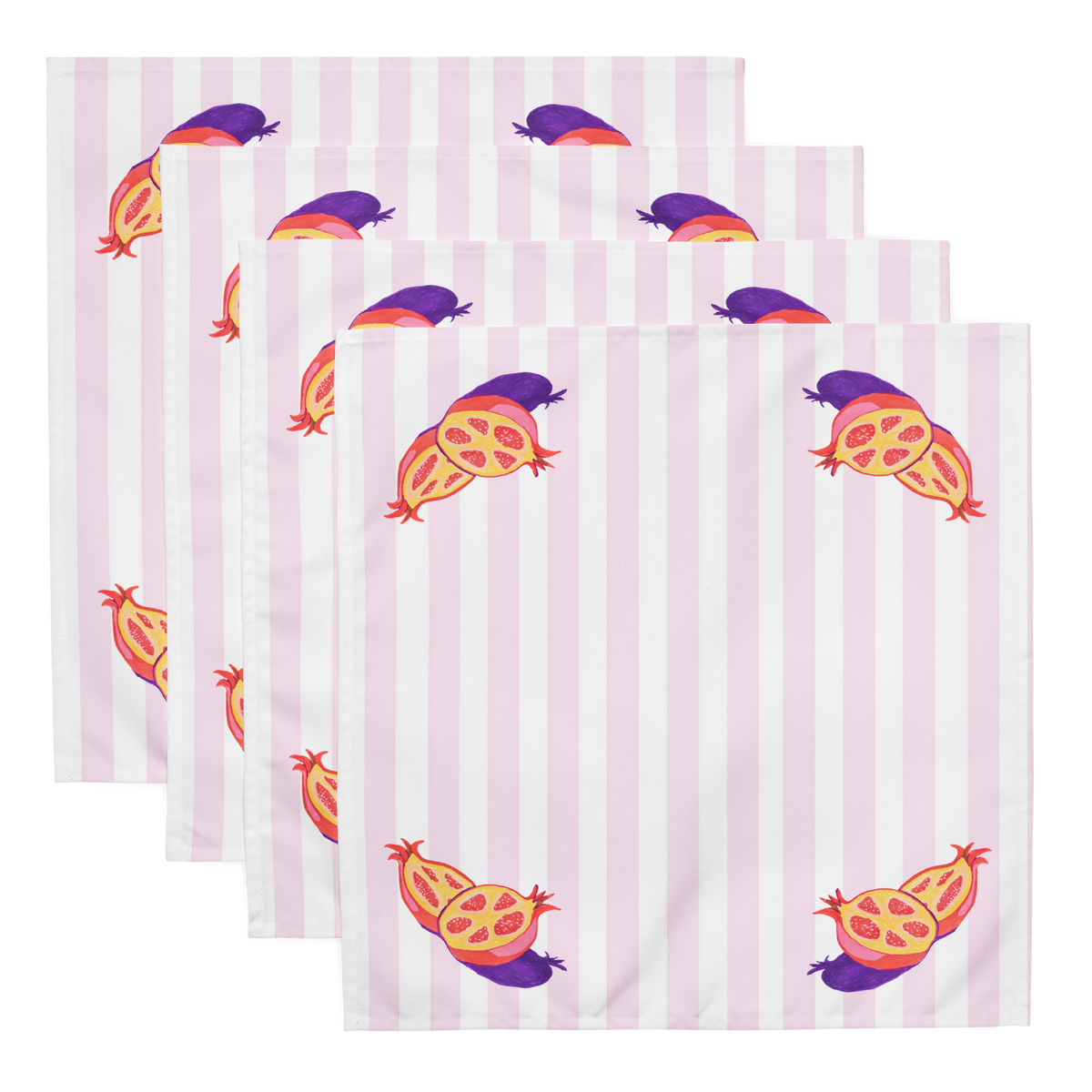 Pomegranates & Pink Cloth Napkins