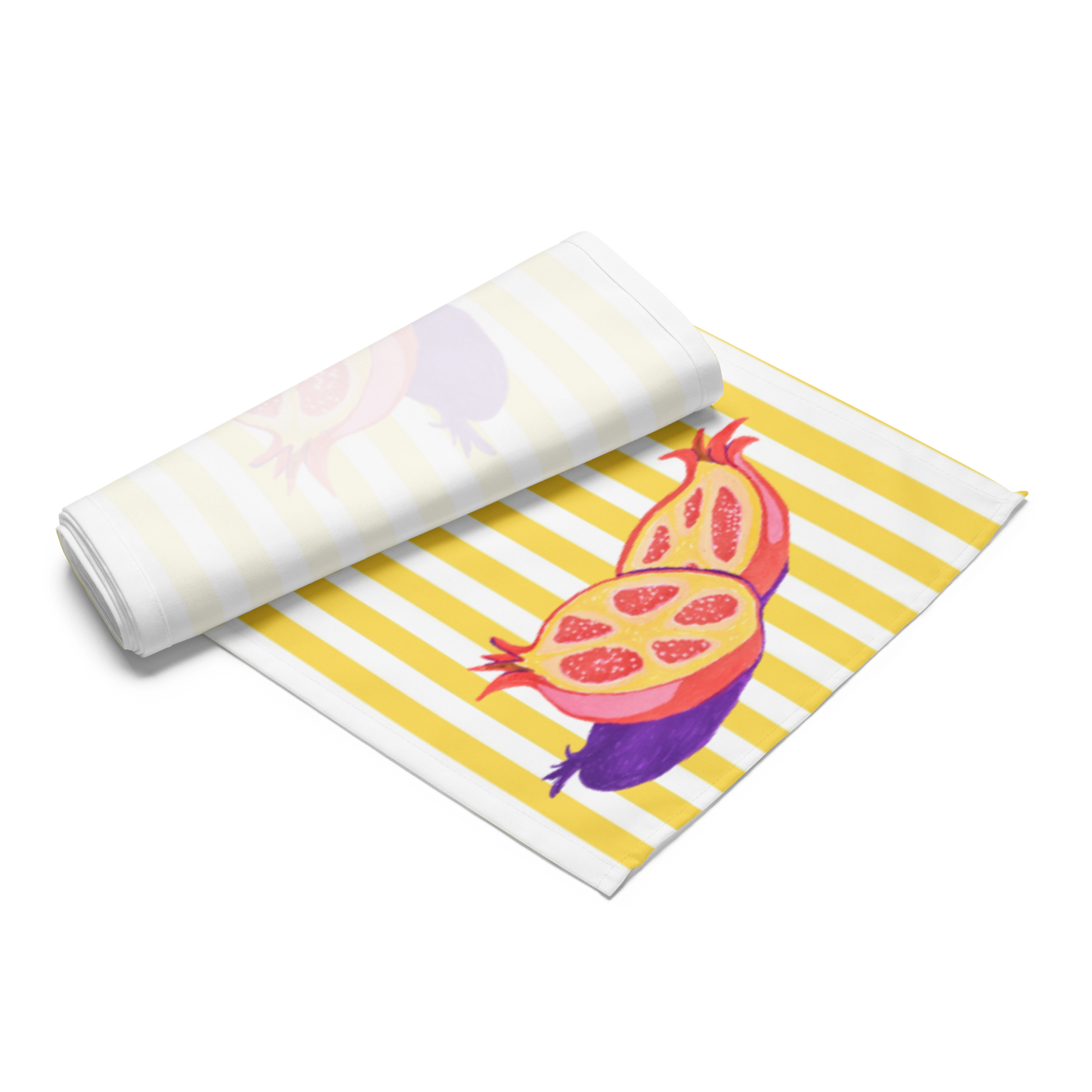 Pomegranates & Yellow Table Runner