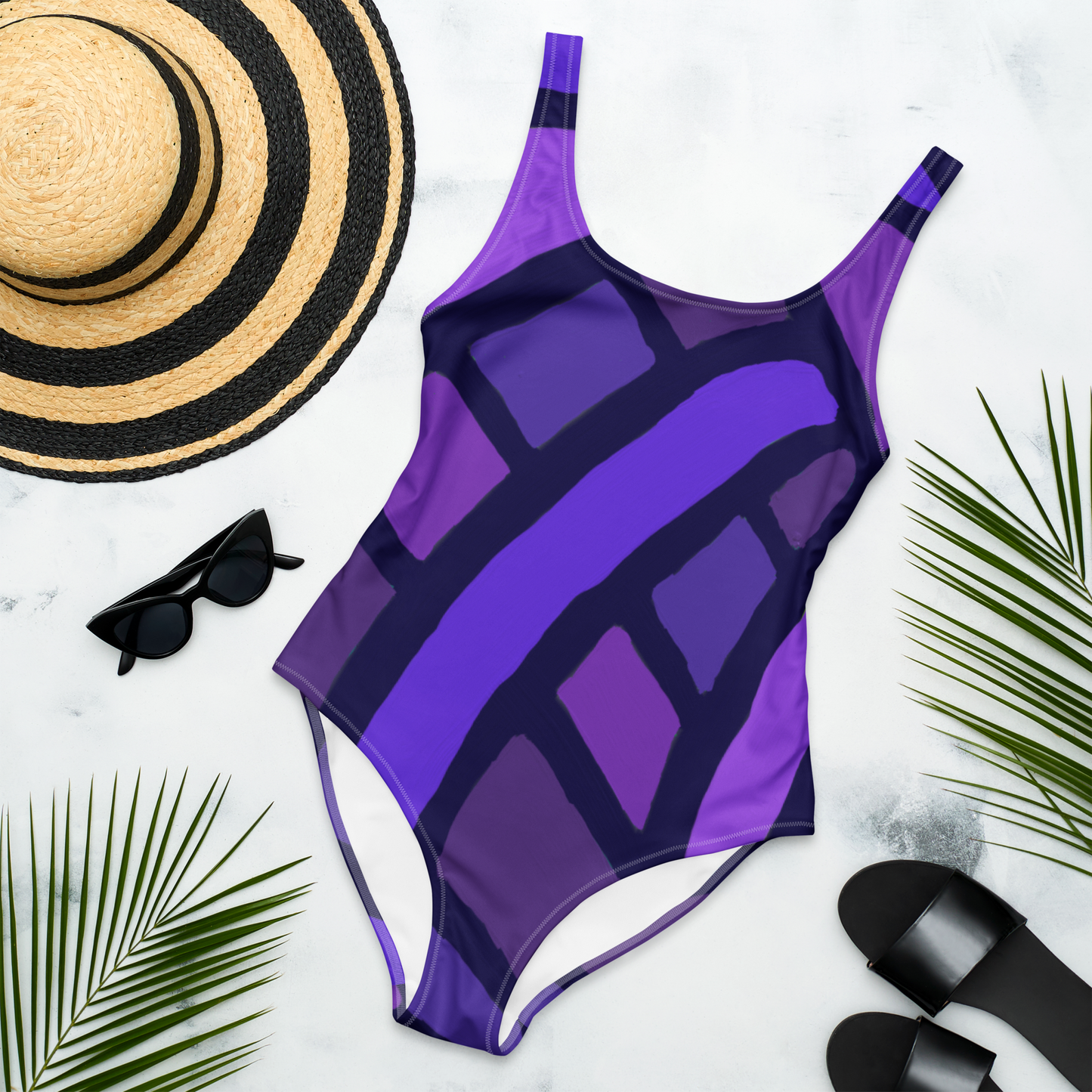 Royal Paths One-Piece Swimsuit